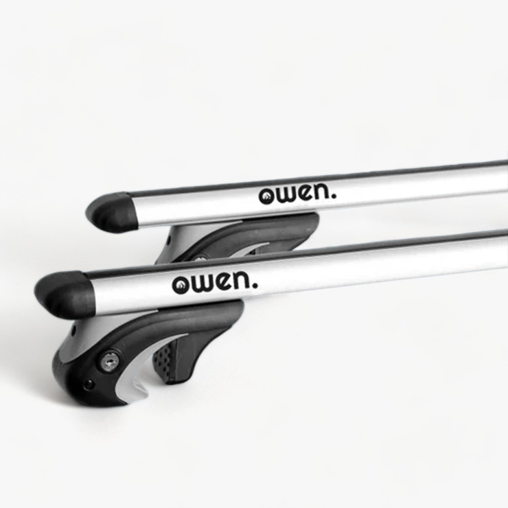 Barre portatutto Owen 5.0L per auto con corrimano alto - Argento