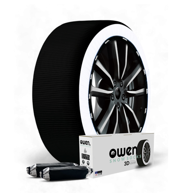 Catene da neve / calze da neve OWEN in tessuto XXL - Certificato EN 16662-1 - Omologato - Set di 2 - 3D