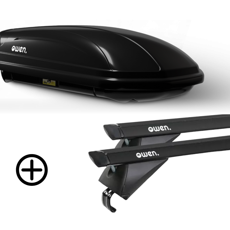 Barre portatutto OWEN nero 5.0L PRO e box da tetto 320L ADVANCED - Duo